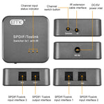 Switcher audio ottico digitale 3x1 EMK SPDIF/TosLink con controller IR