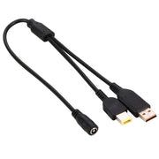 Cavo adattatore di alimentazione per interfacce maschio Lenovo YOGA 3 e Big Square (prima generazione) da 5,5x2,1 mm femmina per notebook Lenovo, lunghezza: circa 30 cm, X1 Yoga 2018/2017 & T570/T470/T470s