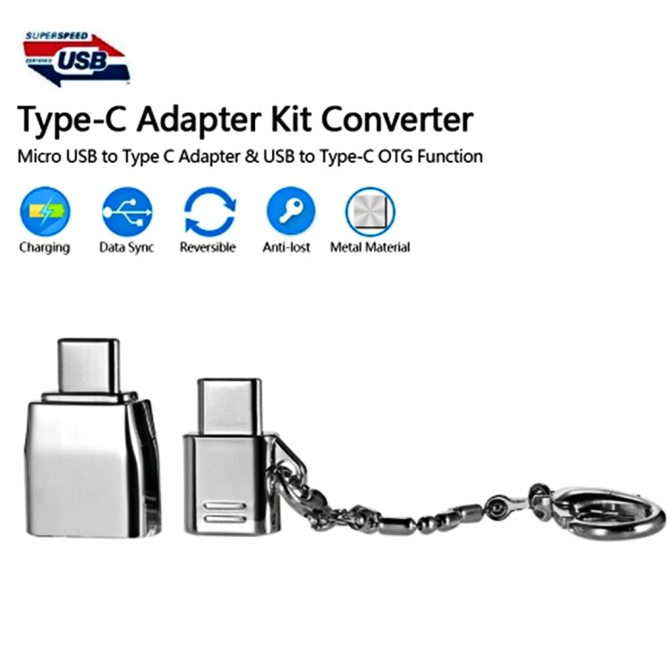 Adattatore Micro USB femmina a USB-C maschio in metallo