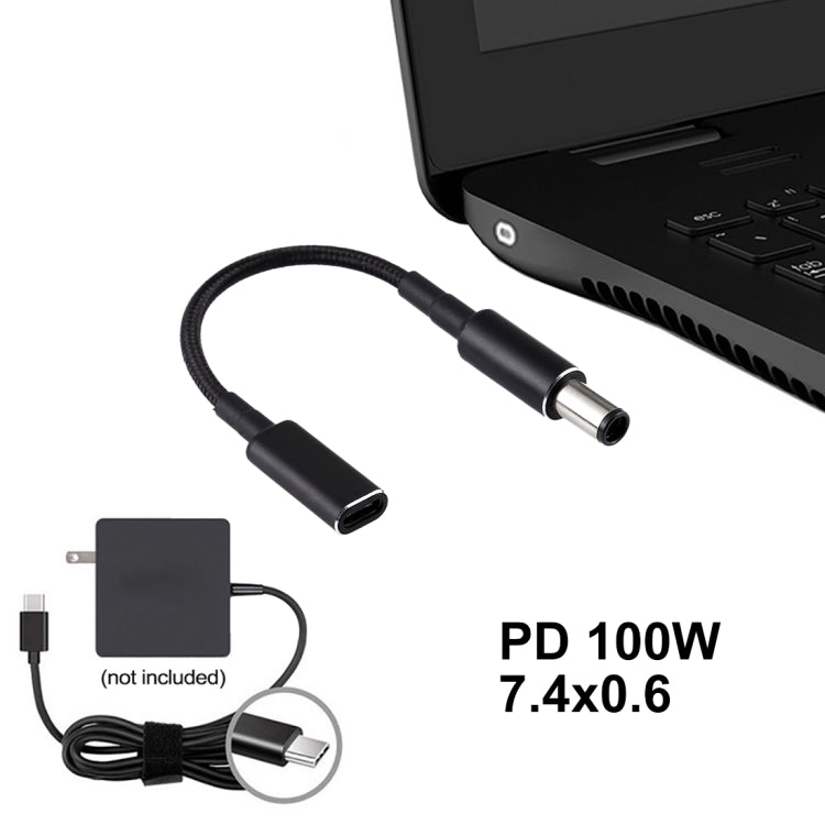 Cavo adattatore PD 100W 7,4x0,6 mm a USB-C per HP