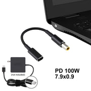 Cavo intrecciato in nylon adattatore PD 100 W 18,5-20 V da 7,9 x 0,9 mm a USB-C/Type-C