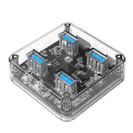 ORICO MH4U-100 HUB desktop trasparente USB 3.0 con cavo micro USB da 100 cm, MH4U-100