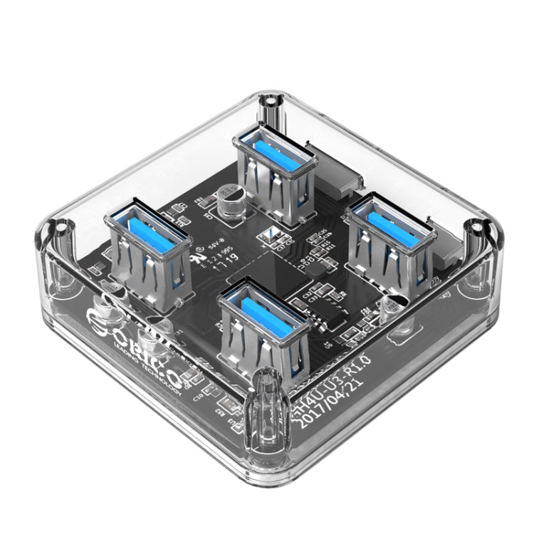 ORICO MH4U-100 HUB desktop trasparente USB 3.0 con cavo micro USB da 100 cm, MH4U-100