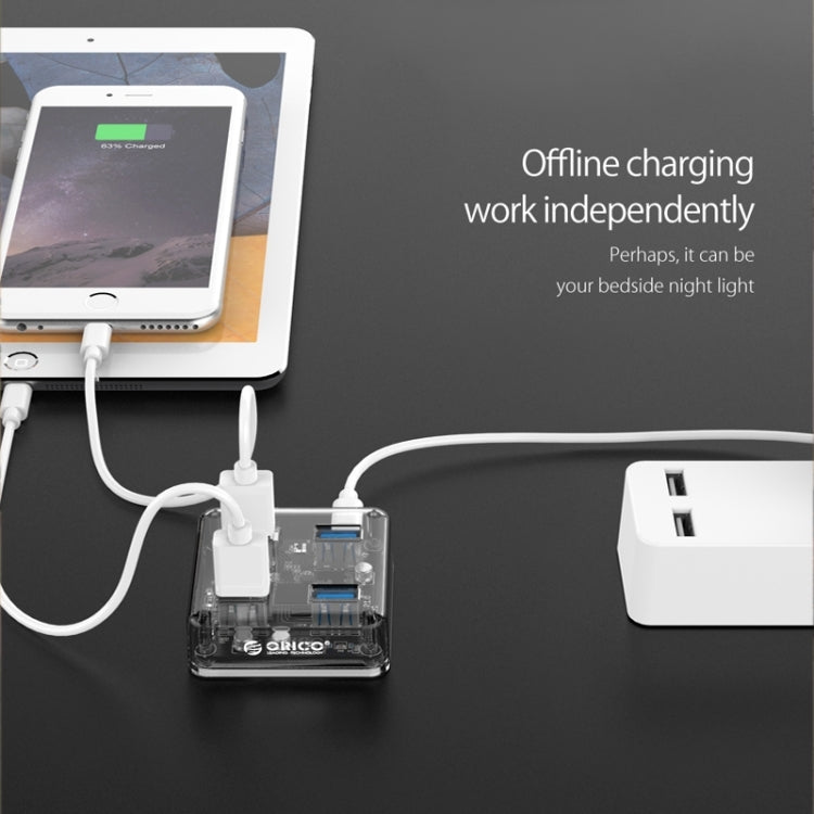 ORICO MH4U-100 HUB desktop trasparente USB 3.0 con cavo micro USB da 100 cm, MH4U-100