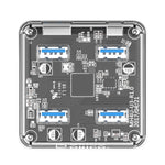 ORICO MH4U-100 HUB desktop trasparente USB 3.0 con cavo micro USB da 100 cm, MH4U-100