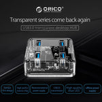 ORICO MH4U-100 HUB desktop trasparente USB 3.0 con cavo micro USB da 100 cm, MH4U-100