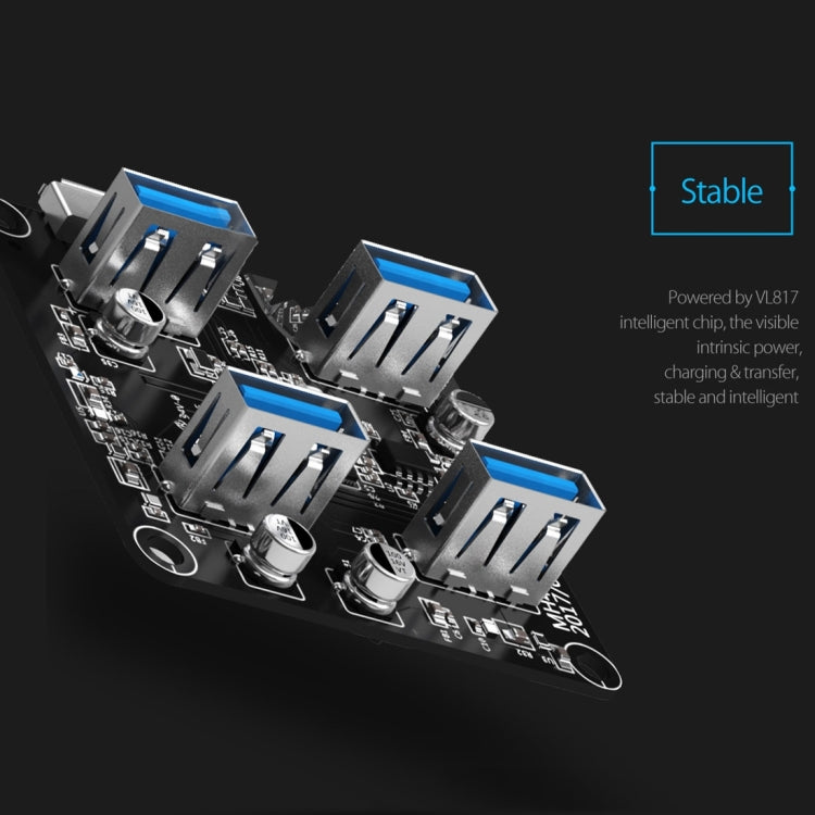 ORICO MH4U-100 HUB desktop trasparente USB 3.0 con cavo micro USB da 100 cm, MH4U-100