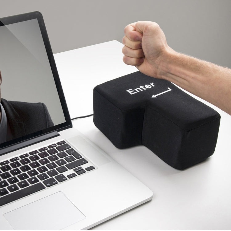 Grande pulsante Invio Cuscino per computer desktop USB Ventilazione creativa Cuscino per chiave Invio (nero)