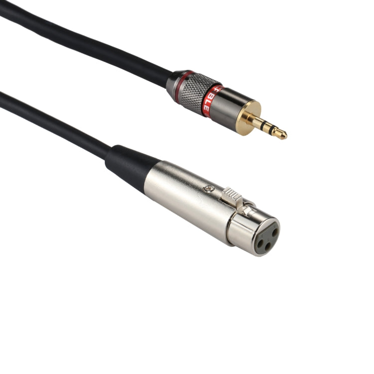 Cavo adattatore per connettore audio femmina XLR CANNON da 3,5 mm con testa in metallo e guscio in alluminio, lunghezza totale: circa 35 cm, 3 Pin Female