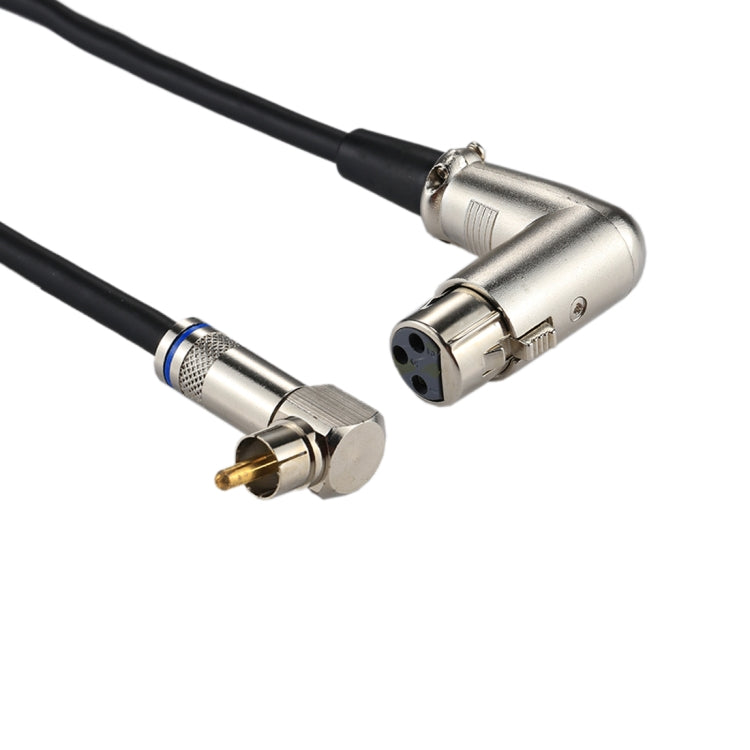 Aluminum Shell RCA Elbow Male to 3 Pin XLR CANNON Elbow Female Audio Connector Adapter for Cable Microphone/Audio Equipment, Total Length: Approx. 30cm, RCA Elbow Male