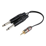 Cavo adattatore audio 3,5 mm a 2 x 6,35 mm maschio 27 cm