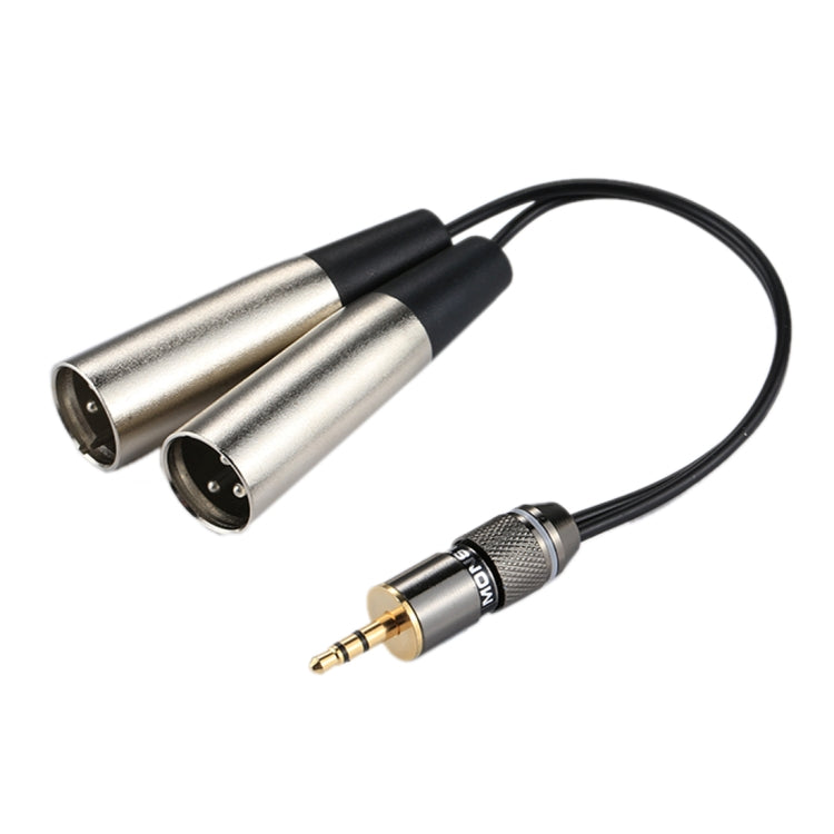 3.5mm Metal Head Male to Aluminum Shell CANNON 2 x 3 Pin XLR Male Audio Connector Adapter Cable, Total Length: Approx. 25cm, 2 x 3 Pin Male