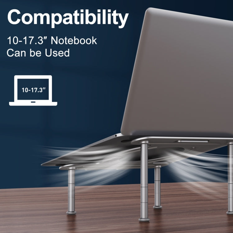 R-JUST BJ03 Supporto per laptop regolabile con angolo regolabile in lega di alluminio a forma di panca universale staccabile, BJ03