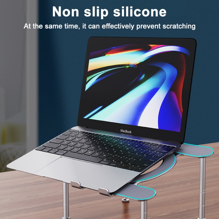 R-JUST BJ03 Supporto per laptop regolabile con angolo regolabile in lega di alluminio a forma di panca universale staccabile, BJ03