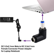 Adattatore di alimentazione connettore DC 4506 maschio a DC 7406 femmina per notebook HP, gomito ad angolo retto da 90 gradi, DC 5521 Male to Female