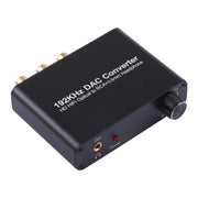 Convertitore DAC 192KHz HD HIFI ottico a RCA + cuffie da 3,5 mm Convertitore audio digitale a 5.1 canali con controllo del volume, 192KHz DAC