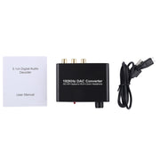 Convertitore DAC 192KHz HD HIFI ottico a RCA + cuffie da 3,5 mm Convertitore audio digitale a 5.1 canali con controllo del volume, 192KHz DAC