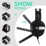 SADES AH-38 Cuffie da gioco e-sport controllate via cavo da 3,5 mm con microfono retrattile, lunghezza cavo: 2 m, AH-38