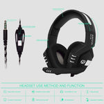SADES AH-38 Cuffie da gioco e-sport controllate via cavo da 3,5 mm con microfono retrattile, lunghezza cavo: 2 m, AH-38