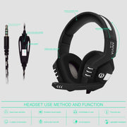 SADES AH-38 Cuffie da gioco e-sport controllate via cavo da 3,5 mm con microfono retrattile, lunghezza cavo: 2 m, AH-38