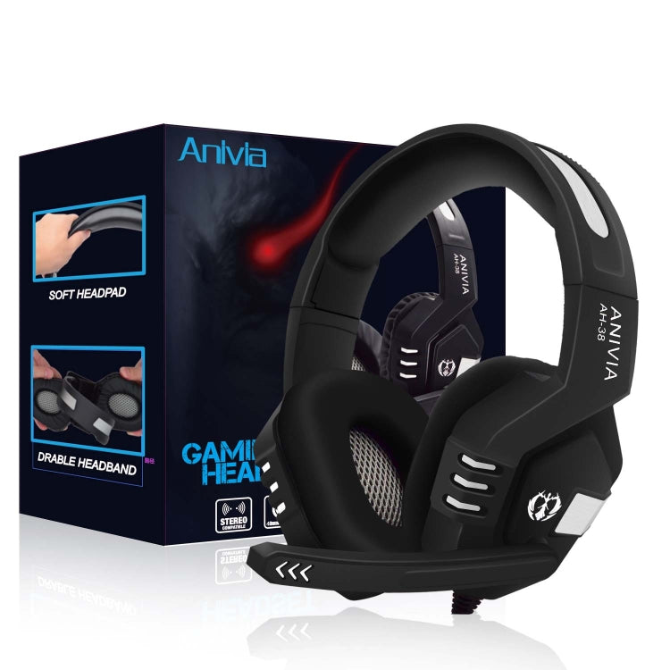 SADES AH-38 Cuffie da gioco e-sport controllate via cavo da 3,5 mm con microfono retrattile, lunghezza cavo: 2 m, AH-38