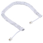Cavo prolunga telefonico a molla RJ11 a 4 nuclei maschio-maschio, lunghezza elastica: 2 m (nero), Length: 2m