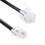 Cavo prolunga telefonico a molla RJ11 a 4 nuclei maschio-maschio, lunghezza elastica: 2 m (nero), Length: 2m