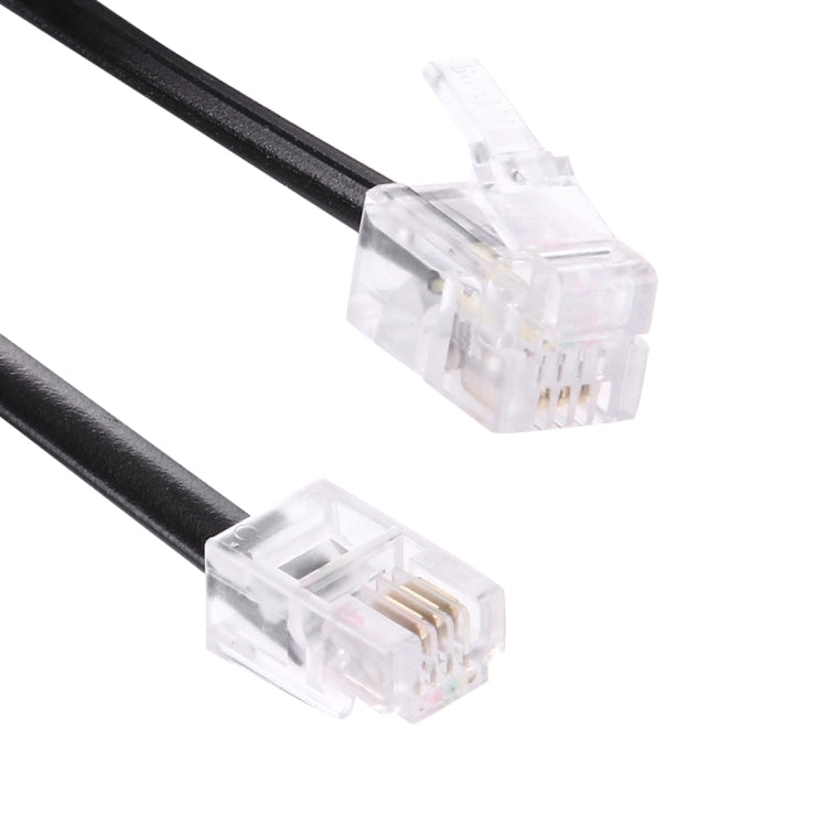 Cavo prolunga telefonico a molla RJ11 a 4 nuclei maschio-maschio, lunghezza elastica: 2 m (nero), Length: 2m