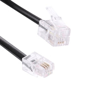 Cavo prolunga telefonico a molla RJ11 a 4 nuclei maschio-maschio, lunghezza elastica: 2 m (nero), Length: 2m