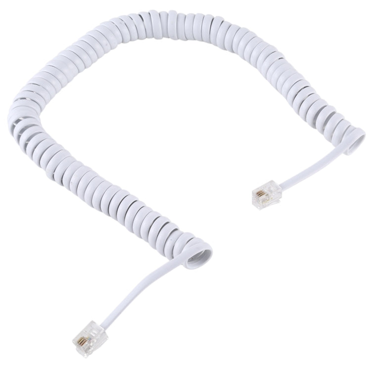 Cavo prolunga telefonico a molla RJ11 a 4 nuclei maschio-maschio, lunghezza elastica: 3 m (nero), Length: 3m