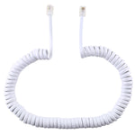Cavo prolunga telefonico a molla RJ11 a 4 nuclei maschio-maschio, lunghezza elastica: 3 m (nero), Length: 3m