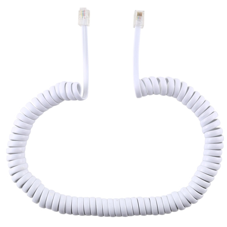 Cavo prolunga telefonico a molla RJ11 a 4 nuclei maschio-maschio, lunghezza elastica: 3 m (nero), Length: 3m