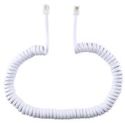 Cavo prolunga telefonico a molla RJ11 a 4 nuclei maschio-maschio, lunghezza elastica: 3 m (nero), Length: 3m
