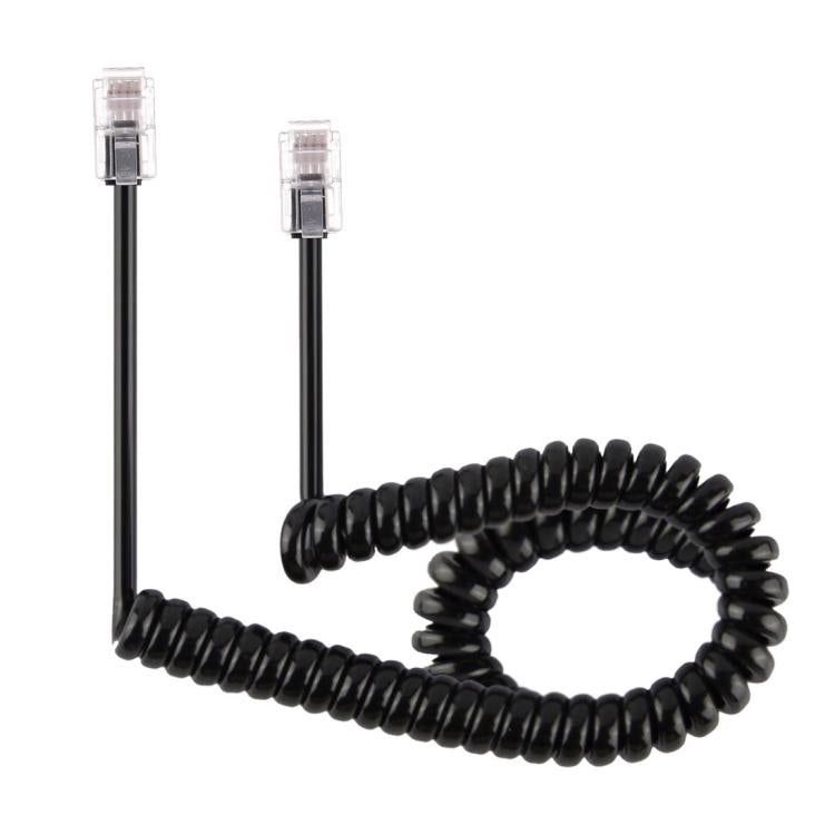 4 Core Male to Male RJ11 Spring Style Telephone Extension Coil Cable Cord Cable, Stretch Length: 5m, Length: 5m