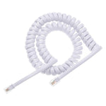 4 Core Male to Male RJ11 Spring Style Telephone Extension Coil Cable Cord Cable, Stretch Length: 5m, Length: 5m