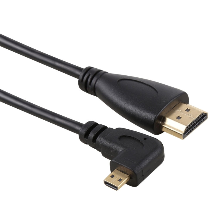 Cavo adattatore connettore placcato oro maschio ad angolo sinistro 4K da 50 cm a Micro HDMI HDMI 4K, 50cm Left