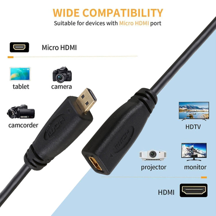 Cavo adattatore connettore micro HDMI femmina-maschio placcato oro da 30 cm 1080P