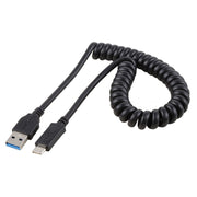 Cavo di prolunga retrattile a molla USB 3.0 ad alta velocità da USB 3.0 maschio a USB-C/Type-C da 1,5 m, USB 3.0 Male to Type-C Male