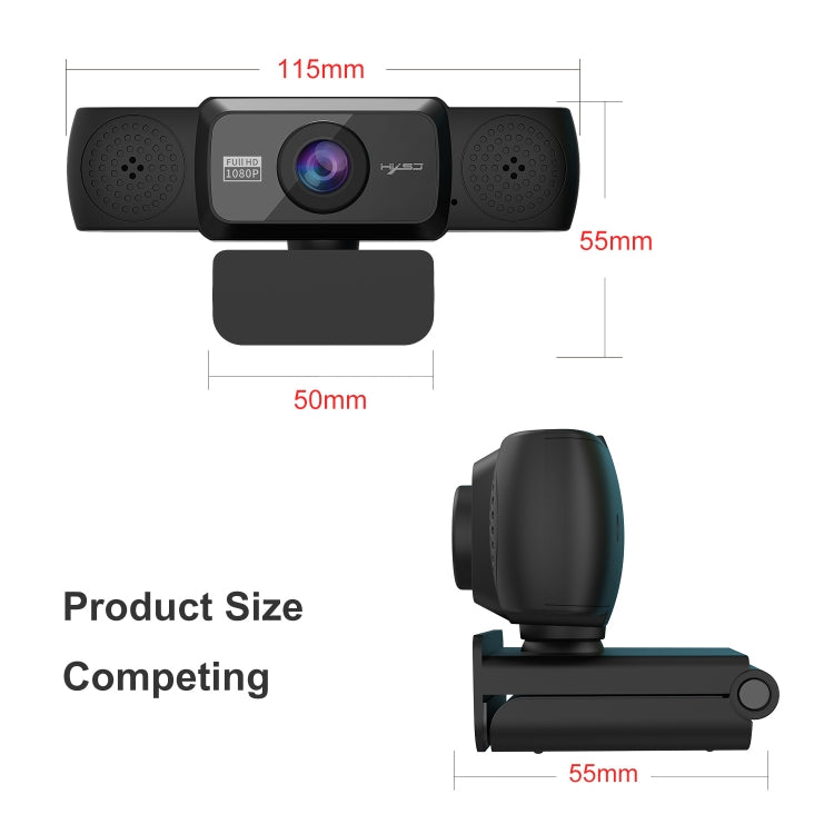 Webcam per PC HXSJ S5 1080P regolabile HD con microfono