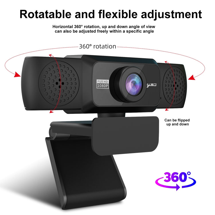 Webcam per PC HXSJ S5 1080P regolabile HD con microfono