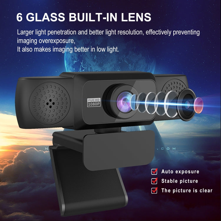 Webcam per PC HXSJ S5 1080P regolabile HD con microfono