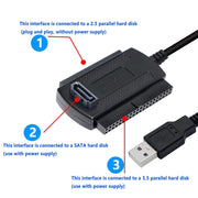 Cavo adattatore per disco rigido da USB 2.0 a IDE/SATA, lunghezza cavo: 50 cm