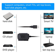 Cavo adattatore per disco rigido da USB 2.0 a IDE/SATA, lunghezza cavo: 50 cm