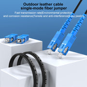Ponticello patch per cavo flessibile per fibra ottica per esterni a lungo raggio in filo di acciaio triplo con connettore SC, lunghezza cavo: 300 m, 300m