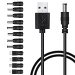 Cavo di alimentazione CC 12 in 1 Spina di interscambio USB multifunzione Cavo di ricarica USB (nero), 12 in 1
