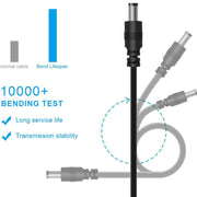 Cavo di alimentazione CC 12 in 1 Spina di interscambio USB multifunzione Cavo di ricarica USB (nero), 12 in 1