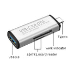 Adattatore OTG 3 in 1 Tipo C a USB 3.0 con lettore SD/TF