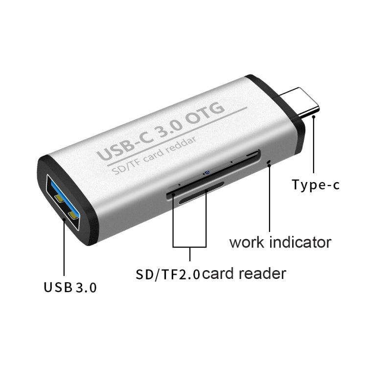 Adattatore OTG 3 in 1 Tipo C a USB 3.0 con lettore SD/TF