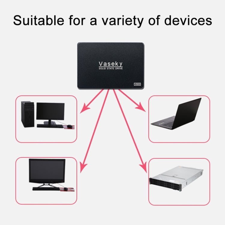 Vaseky V800 Disco rigido SSD unità a stato solido ultra sottile da 640 GB 2,5 pollici SATA3 6 GB/s per desktop, notebook, 512GB