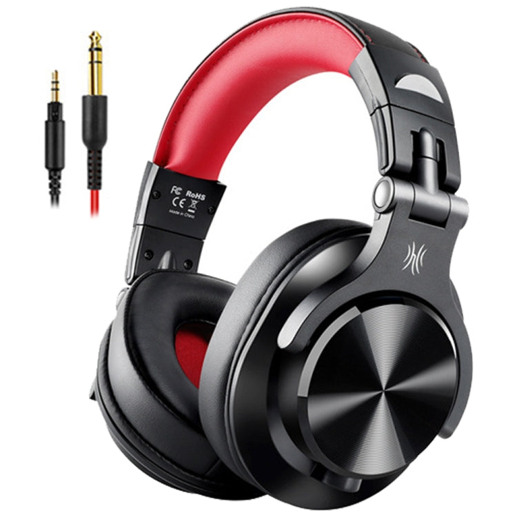 OneOdio A71 Cuffie cablate con riduzione del rumore montate sulla testa con microfono, A71 (Black Red)